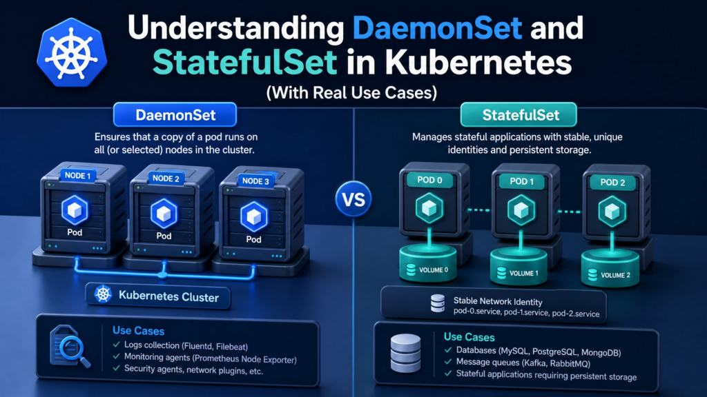 Comparison of DaemonSet and StatefulSet